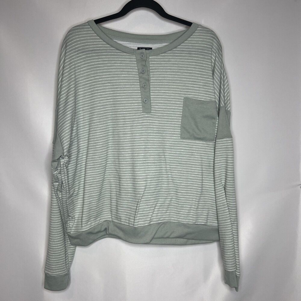 Splendid Striped Top Womens Size XXL White Green Stripe Lightweight Pullover